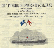 1951 NAVIGATION CONNAISSEMENT BILL OF LADING DET FORENEDE DAMPSKIBS SELSKAB Copenhagen => Danglade &Fils Pour  Bordeaux - 1800 – 1899