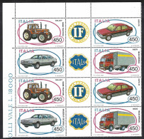 Italia 1984; Costruzioni Automobilistiche Italiane, 2 Blocchi Uniti Con 2 Serie Complete; Angolo Superiore. - 1981-90: Nieuw/plakker
