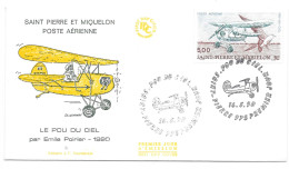 SAINT PIERRE ET MIQUELON 1990 - Enveloppe 1er Jour Datée Du 16/05/1990 - Avion, Plane, Pou Du Ciel - Covers & Documents