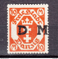 Danzig 1922,Mi.Dienst 27,ABART,Aufdruck Leicht Verschoben,Postfrisch Mit Falz(D2946) - Officials