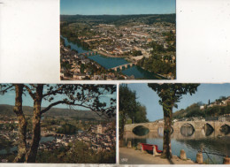 24. 3 CPSM- TERRASSON - Vue D'ensemble - Ponts - église - Pont Vieux - Bords De La Vézére - - Terrasson-la-Villedieu