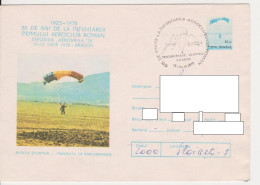 PARACHUTTING ROMANIA POSTAL STATIONERY - Parachutisme