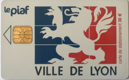 PIAF   -  LYON   -  Ville De Lyon  -  30 E. (rouge)  - - Tarjetas De Estacionamiento (PIAF)