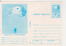 PARACHUTTING ROMANIA POSTAL STATIONERY - Parachutespringen