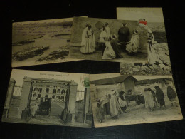 LOTS DE 5 CARTES POSTALES, 2 CARTES DE BIZERTE + 2 SCENES ET TYPES + PANORAMA D'ORAN  (17/05) - Collezioni E Lotti