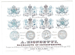 Belgique, Carte Porcelaine, Porseleinkaart, A. Biondetti, Bandagiste Et Orthopediste Bruxelles, Dim:114x83mm, - Porzellan