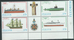 Italia 1979; Costruzioni Navali Italiane, Serie Completa In Blocco. Angolo Inferiore Destro. - 1971-80: Nieuw/plakker