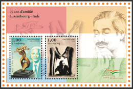 LUXEMBOURG 2023 India Joint Issue,Sculptor, Painter,Poet Amar Nath,Flag, MS ,Miniature Sheet, MNH (**) Inde Indien - Ungebraucht