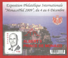 Monaco: 2009  BLOC FEUILLET N° 94a  MONACOPHIL Neuf Sans Charniere /MNH/** LUXE NON DENTELE Rare - Variétés