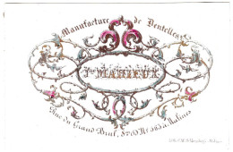 Belgique, Carte Porcelaine, Porseleinkaart, Manufacture De Dentelles, Jne Mahieux, Bruxelles, Dim:106x68mm, - Cartes Porcelaine