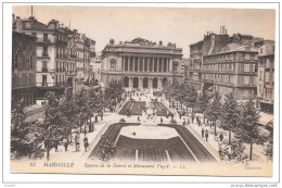 13 - MARSEILLE - Square De La Bourse Et Monument Puget - Ed. LL N° 21 Sépia - Parken En Tuinen