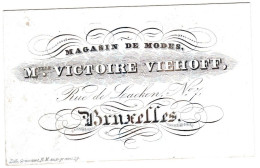 Belgique, Carte Porcelaine, Porseleinkaart, Melle Victoire Viehoff, Magasin De Modes, Bruxelles, Dim:84x53mm, - Porzellan