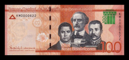 República Dominicana 100 Pesos Dominicanos 2017 Pick 190d Low Serial 622 Sc Unc - Dominicana