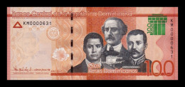 República Dominicana 100 Pesos Dominicanos 2017 Pick 190d Low Serial 631 Sc Unc - Repubblica Dominicana