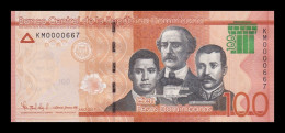 República Dominicana 100 Pesos Dominicanos 2017 Pick 190d Low Serial 667 Sc Unc - Dominicaanse Republiek