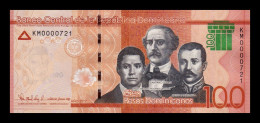 República Dominicana 100 Pesos Dominicanos 2017 Pick 190d Low Serial 721 Sc Unc - Repubblica Dominicana