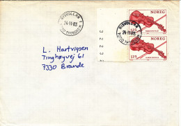 Norway Cover Sent To Denmark Risvollen Trondheim 24-11-1983 - Lettres & Documents