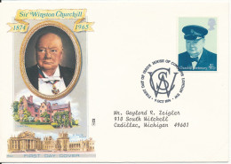 Great Britain FDC Sir Winston Churchill With Cachet 9-10-1974 - Sir Winston Churchill