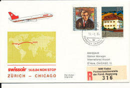 Liechtenstein Swissair First Flight Zurich - Larnaka 27-3-1984 - Storia Postale