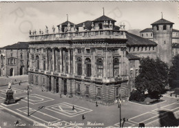 CARTOLINA  TORINO,PIEMONTE-PIAZZA CASTELLO E PALAZZO MADAMA-MEMORIA,CULTURA,IMPERO ROMANO,BELLA ITALIA,VIAGGIATA 1953 - Palazzo Madama