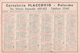 CALENDARIETTO - CARTOLERIA FLACCOVIO PALERMO   1960 - Petit Format : 1941-60