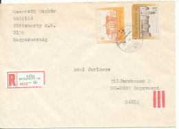 Hungary Registered Cover Sent To Denmark1989 - Cartas & Documentos