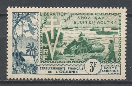 OCEANIE 1954 PA 31 ** Neuf MNH Superbe  C 12 € Anniversaire Libération Avions Bateaux Chars Planes Boats - Poste Aérienne