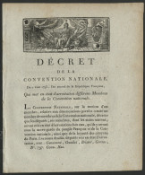 1793 DECRET CONVENTION NATIONALE RELATIVE A LA MISE EN ETAT D'ARRESTATION D'ANCIENS MEMBRES (DEPUTES ET MINISTRES) - Decretos & Leyes