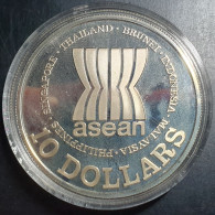 Singapore Commemorative 20th Anniversary ASEAN 10 Dollars 1987 PROOF UNC - Singapour