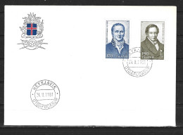 ISLANDE. N°516-7 De 1981 Sur Enveloppe 1er Jour (FDC). Personnalités. - FDC