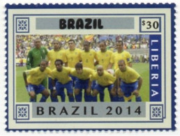 LIBERIA 2014 - 1v - MNH  Brazil World Football Championship - Brazil Team - Futbol Soccer Calcio - Football - World Cup - 2014 – Brazil