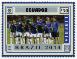 LIBERIA 2014 - 1v - MNH - Ecuador Team Brazil World Football Championship - Soccer Calcio - Football - World Cup Futbol - 2014 – Brasil