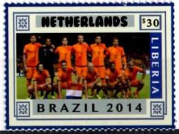 LIBERIA 2014 - 1v - MNH - Netherlands Team - Brazil World Football Championship - Soccer Calcio - Football - World Cup - 2014 – Brazilië