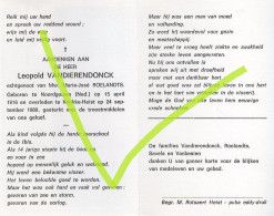 Vandierendonck Leopold. 15.04.1916 @ 24.09.1989. Noordgouwe (ND). (visser) Pecheur, Zeeman - Devotion Images