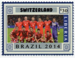 LIBERIA 2014 - 1v - MNH - Switzerland Team - Brazil World Football Championship - Soccer Calcio - Football - World Cup - 2014 – Brasil