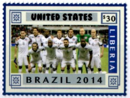 LIBERIA 2014 - 1v - MNH - USA Team - Brazil World Football Championship - Soccer Calcio - Football - World Cup - 2014 – Brazil