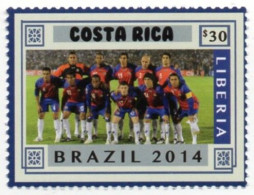 LIBERIA 2014 - 1v - MNH - Costa Rica Team - Brazil World Football Championship - Soccer Calcio - Football - World Cup - 2014 – Brasilien