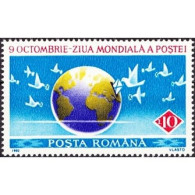 ROMANIA 1295, 1992, * WORLD POST DAY, 9 OCTOBER, JOURNÉE MONDIALE DE LA POSTE, 9 OCTOBRE - Oblitérés