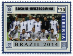 LIBERIA 2014 - 1v - MNH - Bosnia Team - Brazil World Football Championship - Soccer Calcio - Football - World Cup Bosnie - 2014 – Brésil