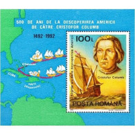 ROMANIA 1297, 1992, * 500 YEARS AFTER THE DISCOVERY OF AMERICA, SHEET PERF, 500 ANS APRÈS LA DÉCOUVERTE DE L'AMÉRIQUE - Used Stamps