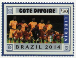 LIBERIA 2014 - 1v - MNH - Ivory Coast Team - Brazil World Football Championship - Soccer Calcio - Football - World Cup - 2014 – Brazilië