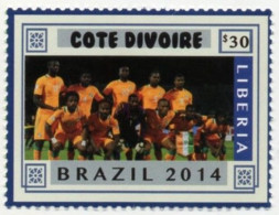 LIBERIA 2014 - 1v - MNH - Ivory Coast Team - Brazil World Football Championship - Soccer Calcio - Football - World Cup - 2014 – Brasile