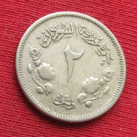 Sudan 2 Ghirsh 1956 KM# 33 Lt 193 *V3T Sudão - Soudan