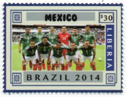 LIBERIA 2014 - 1v - MNH - Mexico Team - Brazil World Football Championship - Soccer Calcio - Football - World Cup - 2014 – Brazilië