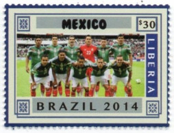 LIBERIA 2014 - 1v - MNH - Mexico Team - Brazil World Football Championship - Soccer Calcio - Football - World Cup - 2014 – Brésil