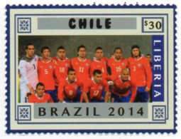 LIBERIA 2014 - 1v - MNH - Chile Team - Brazil World Football Championship - Soccer Calcio - Football - World Cup - 2014 – Brésil