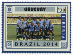 LIBERIA 2014 - 1v - MNH - Uruguay Team - Brazil World Football Championship - Soccer Calcio - Football - World Cup - 2014 – Brasilien