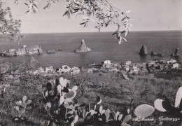 ACI TREZZA - DINTORNI DI ACI CASTELLO E ACIREALE - CATANIA - ISOLA LACHEA E FARAGLIONI - FICHI D'INDIA - 1956 - Acireale