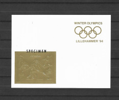 Olympische Spelen  1994 , Guyana - Blok  Postfris - Invierno 1994: Lillehammer