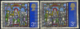 GREAT BRITAIN(1971) Adoration Of The Magi. Color Violet Shifted Right 3-4 Mm On Canceled Stamp. Scott 662 - Plaatfouten En Curiosa